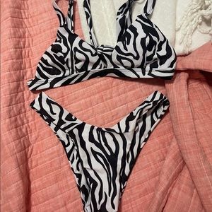 zebra triangle bikini